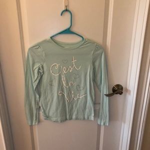 Mint green long sleeve tee shirt